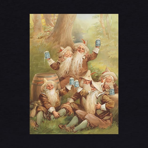Vintage Smiling Gnomes Beer Advertisement by xposedbydesign